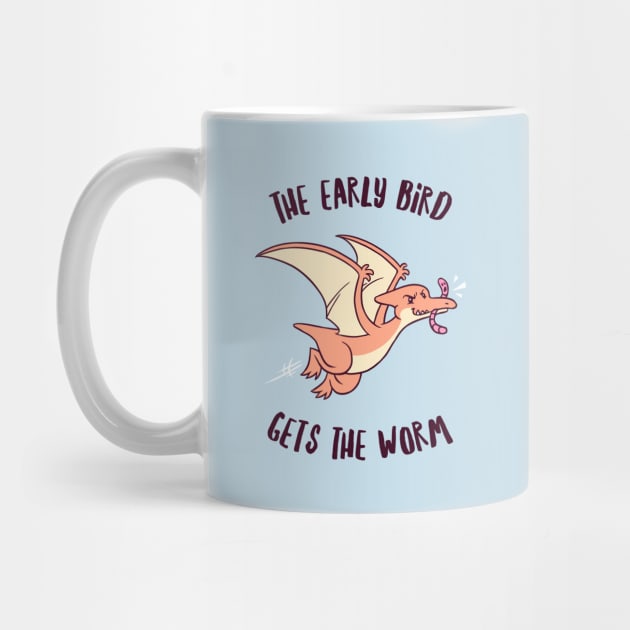 The Early Bird Gets The Worm Pterodactyl by dumbshirts